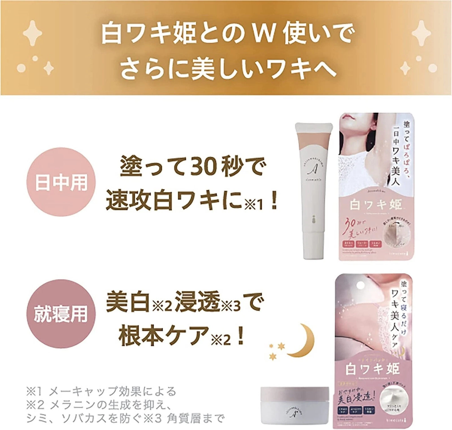 LIBERTA Shiro Waki Hime Whitening Peeling Cream 18g Armpit Underarm
